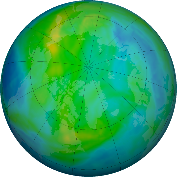 Arctic ozone map for 30 October 2013